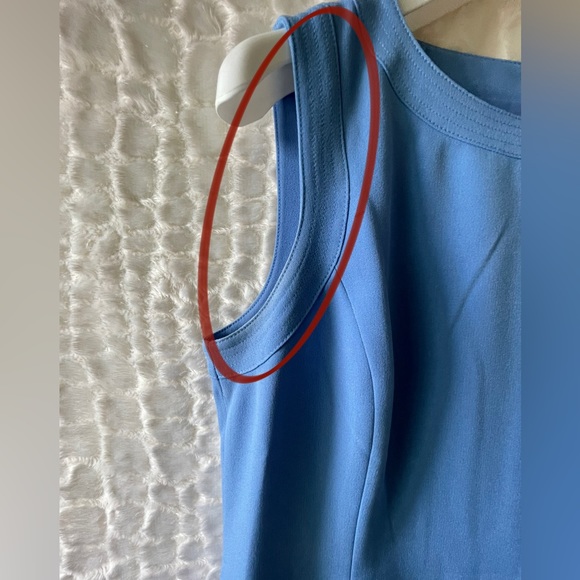 KASPER Powder Blue Sleeveless Sheath Dress. - Picture 2 of 9